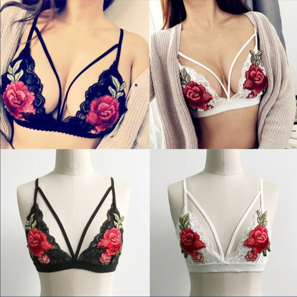 🎉HOST PICK🎉🌺EMBROIDERED ROSE LACE BRALETTE🌺 - Picture 4 of 4